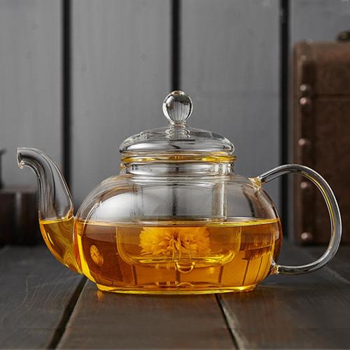厂家批发高硼硅玻璃茶壶 花茶壶800ml 功夫茶具 耐高温透明泡茶壶